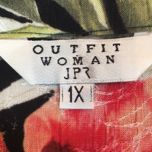 OUTFIT WOMAN Cruise Tropical Vacation Beachy Poolside Button Up Floral Blouse - Picture 12 of 14